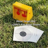 Cible de tir Zlang BB Trap avec 20 cibles en papier et cible de tir métallique à réinitialisation automatique