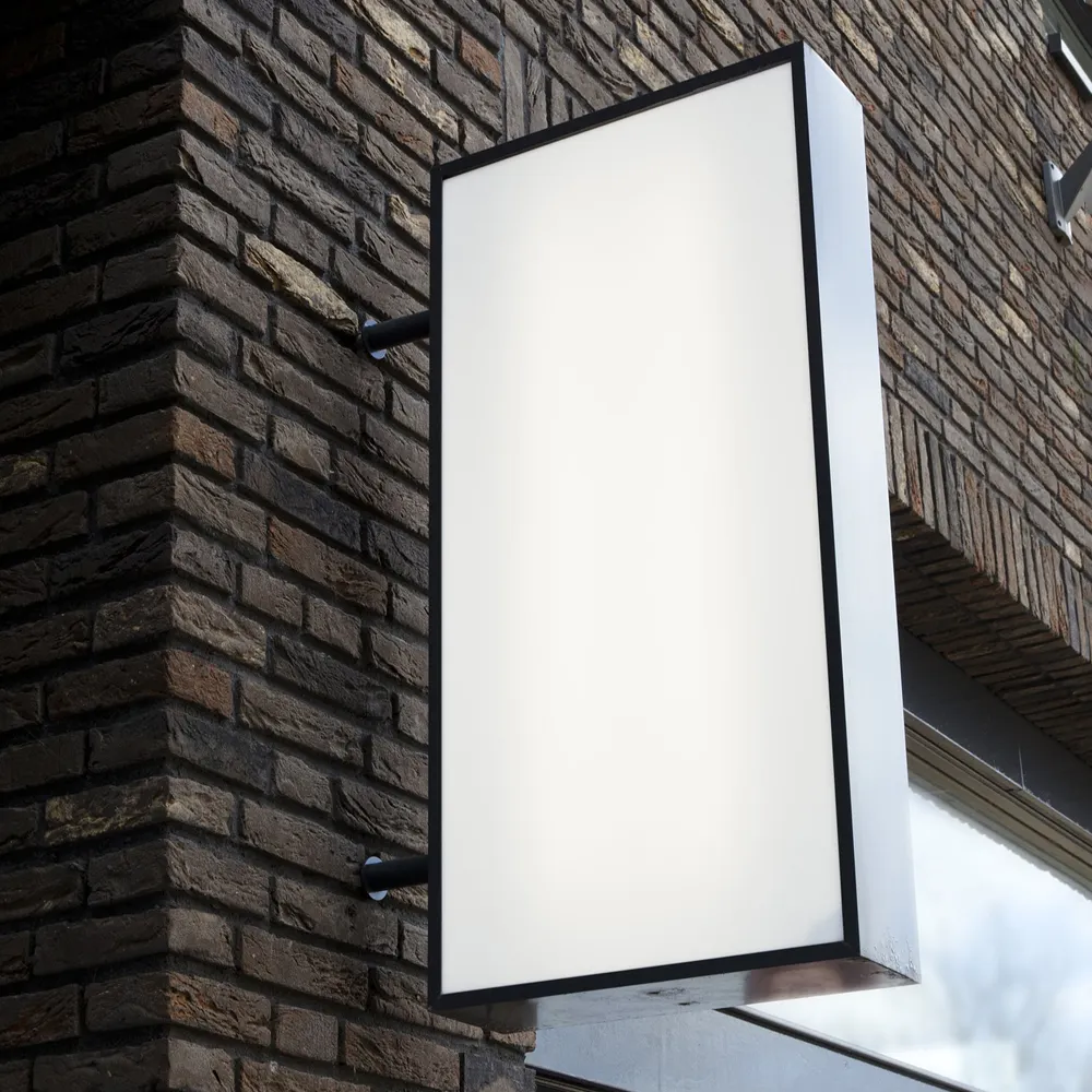 صندوق إضاءة خارج متجر لافتات صندوق إعلانات مضيء في الهواء الطلق صندوق إضاءة تثبيت جدار متجر تسجيل 110V 220V صندوق إضاءة علامة سطوع عالية