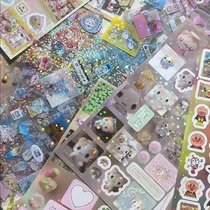 Ensemble de 8/10 autocollants aléatoires <span class=keywords><strong>Kawaii</strong></span> avec paillettes pour coque de téléphone, journal, bricolage, autocollants Y2K, décoration, cadeau d'<span class=keywords><strong>anniversaire</strong></span> pour fille - Product Image 6