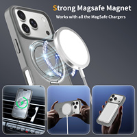 Coque de téléphone magnétique antichoc mate avec béquille et anneau de support, protection d'appareil photo, antidérapante, vente en gros pour iPhone 15 16 17 18 Pro Max