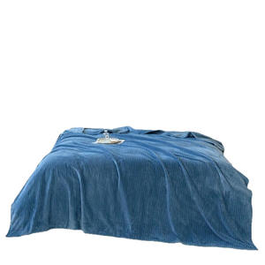 Manta Ligera 100% Poliéster de Color Sólido a Rayas, de Una Sola Capa, de Doble Uso, con Selección de Múltiples Tamaños, Estilo Europeo-Americano de Invierno - Product Image 1