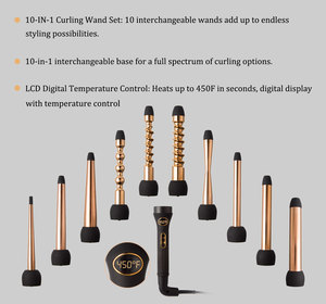 Fer à friser Interchangeable 10-en-1, outils de style de <span class=keywords><strong>cheveux</strong></span>, tondeuses, outils pour la coiffure - Product Image 5