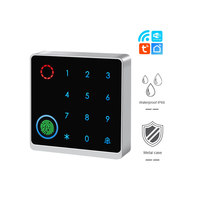 Control de Acceso Biométrico WiFi Tuya para Hogar Inteligente, Diseño Cuadrado, Agregar/Eliminar Usuarios, Lector de Huellas Dactilares Metálico con Teclado Táctil