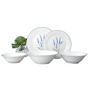 Juego de Platos de Porcelana al por Mayor, Platos de Cerámica Aptos para Microondas con Diseño Floral para Regalos Empresariales y Decoración de Bodas - Product Image 1