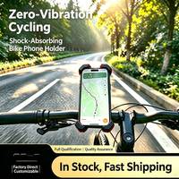 Support de téléphone pour vélo avec logo personnalisé, matériau ABS+PC, antichoc, libération rapide, angle réglable, support GPS pour vélo pour téléphone de 5,5 à 6,7 pouces