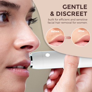 Épilateur électrique pour le visage des femmes, tondeuse à sourcils, rasoir style rouge à lèvres, portable, alimenté par batterie, blanc, 10000 tr/min - Product Image 1