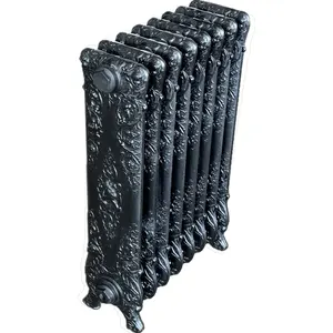 periodic cast iron decorative heating radiators 8sections in black primer with air vent