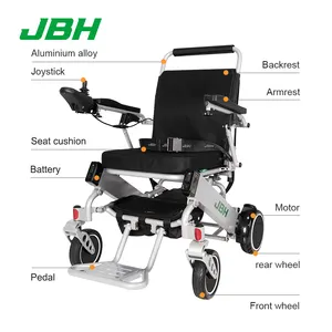 Silla de ruedas eléctrica, silla de ruedas eléctrica para escaleras, sillas de ruedas para discapacitados, silla de ruedas Anhui negra, aleación plegable potente