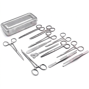 Juego de 13 Instrumentos Quirúrgicos Básicos de Acero Inoxidable para Cirugía General, Kit de Instrumentos para Procedimientos Médicos en Quirófano - Product Image 1