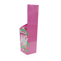 Corbeille de présentation pliable et portable en carton ondulé rose, écologique et robuste, pour snacks, bonbons et friandises