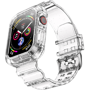 Eraysun <span class=keywords><strong>Bracelet</strong></span> en silicone de haute qualité pour <span class=keywords><strong>Apple</strong></span> <span class=keywords><strong>Watch</strong></span> 40/41mm 44/45mm <span class=keywords><strong>Bracelet</strong></span> de sport de couleur fluorescente transparente pour iwatch 4/5 - Product Image 4