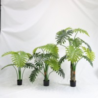 Grand arbre artificiel géant en pot sur pied, type oreille d'éléphant, en plastique, pour décoration extérieure de salle de conférence