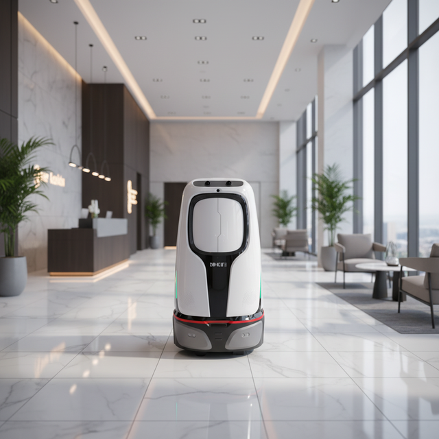 New Autonomous Food Delivery Robot ROCKIT Model with 8h Battery Life Laser Navigation 50kg Payload for Hotel Guest Room Service