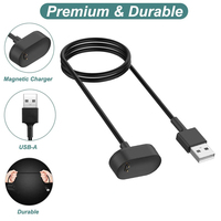 Câble USB de remplacement noir de 3,3 pieds (1 m) de long pour Fitbit Inspire HR, Ace 2, câbles de charge pour montre connectée