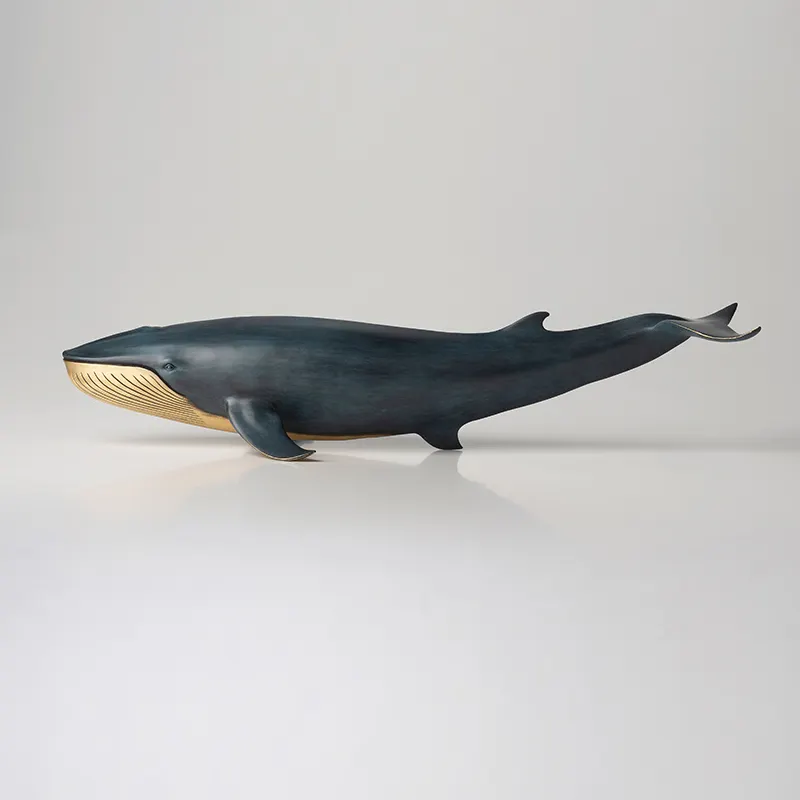 รูปปั้นปลาวาฬทะเลสีบรอนซ์ทองเหลืองโลหะทะเลทะเลสัตว์รูปปั้นตาราง
