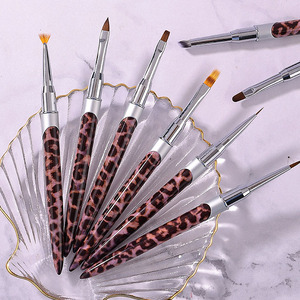 Kit de pinceaux pour nail art en gel UV à imprimé léopard, pour liner, peinture florale, dégradé, mélange de pétales, manucure, salon - Product Image 5