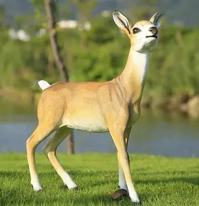 Resina anti-elope, tamanho de vida, escultura de animais selvagem, enfeites de cabra