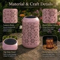 Vintage bloemendesign warme projectie holle lantaarn buiten decoratieve sfeerlamp voor de tuin