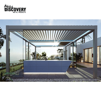 Pergola en aluminium au design moderne et attrayant pour jardin ou terrasse, kit personnalisé, toit à persiennes durable, maison de type pergola