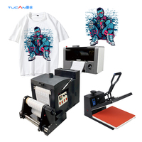 Imprimante DTF A3 Rouleau-à-rouleuse pour transfert direct sur film, avec poudreuse à chaleur pour T-shirts, jeans, tissus de costume, 330 mm, état neuf