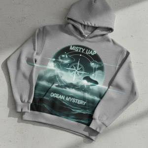 Sweat-shirt à capuche gris foncé délavé et usé sur mesure pour hommes - Product Image 1