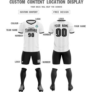 Custom Soccer Jersey <b>Men</b> Youth Personalized Shirts Shorts Team Uniform With Name Number V-Neck Moisture Wicking - Product Image 3