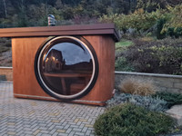 Sauna Moderna de Madera de Cedro Rojo Tradicional para Exteriores con Ventanas de Techo para 4 Personas, para Uso en Apartamentos y Villas