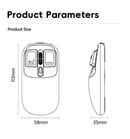 CN transparan 2.4 DPI Mouse PC USB nirkabel 1600 GHz