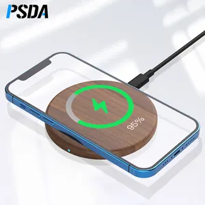 Caricabatterie Wireless PSDA 15W Qi per iPhone 12 Pro Max 11 XS XR Pad di ricarica rapida in legno per Samsung S21 S20 Xiaomi Mi 11 Oneplus