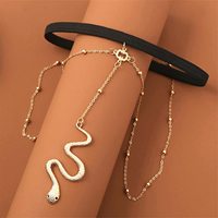 Penjualan Panas Rantai Kaki Ular Fashion dari Bahan Alloy untuk Wanita, Rantai Paha Liontin Ular Emas, Rantai Tubuh untuk Pantai, Liburan Musim Panas, Pesta, Hadiah