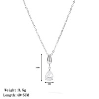 Collier pendentif en cristal bicolore or et argent pour femme, en acier inoxydable 316L, forme poire, chaîne délicate, bijou cadeau