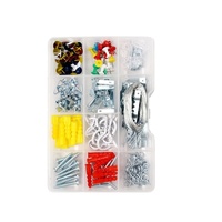 Juego de 257 Piezas de Herrajes para Montaje de Marcos de Fotos, Ganchos de Hierro, Tornillos, Tapones para Pared, para Decoración del Hogar y Proyectos de Colgado en Pared