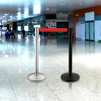 Barrières de contrôle de file d'attente de poteau de ceinture en acier rétractable Q Manager Boom Stanchion pour la gestion du trafic bancaire