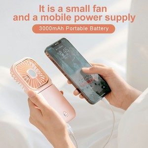 3000mAh dual-sử dụng văn phòng fan-có thể gập lại đứng, tay-miễn phí chế độ cổ, sạc nhanh ngân hàng điện W/Hiển thị kỹ thuật số cho quà tặng - Product Image 3