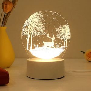 Holesale-Lámpara de escritorio con base de diodo emisor de luz, luces de noche personalizadas de acrílico con dibujos animados, 3D - Product Image 1