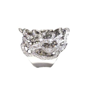 Marvel — bijoux de marque en or blanc 18k, fait à la main, bague large et épaisse à motif de fleurs, pour cadeau d'anniversaire - Product Image 2