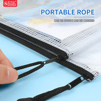 Sac de classement en maille PVC transparente multi-spécifications, pochette zippée étanche en plastique, fournitures de bureau, sacs pour documents