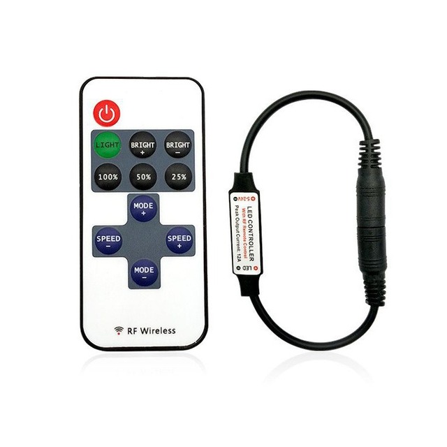 LED DC5V-24V RF11 Strip Light with String Intelligent Remote Control Key Monochrome Controller Dimmer for Room Bar Decoration