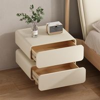 Table de chevet moderne en bois et cuir avec tiroir, prix de gros pour mobilier de chambre