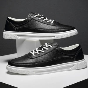 Zapatillas Deportivas Casuales de Plataforma para Hombre, Unisex, de Cuero, Estilo Barefoot, Blancas, a la Moda, para Estudiantes, Sencillas - Product Image 2