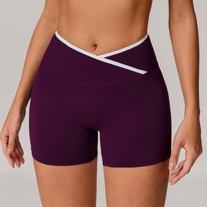 8843 logo personnalisé soutien-gorge de sport passepoil blanc et short coupe en V Yoga Pilates Fitness costume vêtements actifs pour femmes pour Studio Gym <span class=keywords><strong>Club</strong></span> - Product Image 2