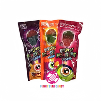 Lolly Candy en forme de tête de mort fluorescente pour fête d'Halloween, mélange de saveurs de fruits et de couleurs, bâton lumineux, sucette