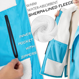 Kids Long Sleeve Changing Robe Fleece Lined Windproof Outdoor Swim Surf &amp; Sports <strong>Coat</strong> for Boys &amp; Girls <strong>Beach</strong> Towel Swim Robe - Product Image 3
