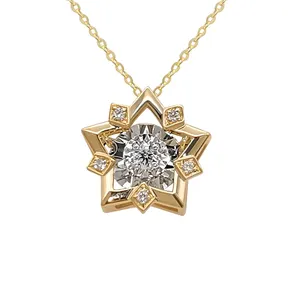 قلادة مشهورة بدلاية نجمة 18K AU750 قلادات ذهبية حقيقية مجوهرات ماسية حقيقية للنساء هدية خطوبة للزفاف