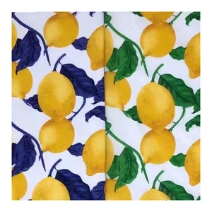 Summer New Design Island Hawaiian Tourism Print 100 Cotton T-shirt Dress Fabric Flower Lemon Orange Fruit Pattern