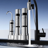 Vente en gros d'eau potable directe en acier inoxydable robinet ultrafiltration ménage bureau 3 niveaux filtre comptoir purificateur d'eau