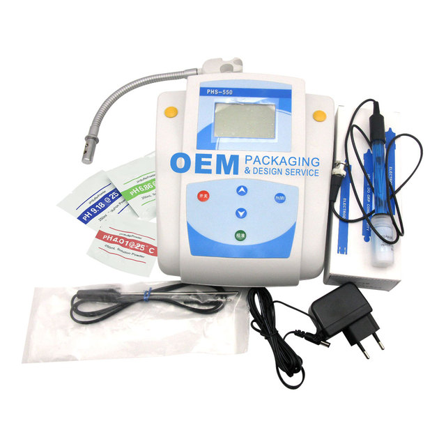 PHS-550 Laboratory Digital Benchtop pH Meter with Large LCD Display OEM 0.1pH Accuracy 1 Year Warranty