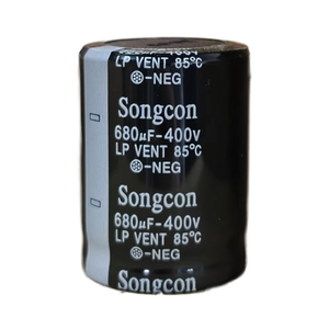 Condensador Electrolítico <span class=keywords><strong>de</strong></span> Aluminio Songcon para la Serie 680uf 400V 105 2000h POLAR 20%, Tipo Snap-in, para la Industria <span class=keywords><strong>de</strong></span> Nuevas Energías - Product Image 1
