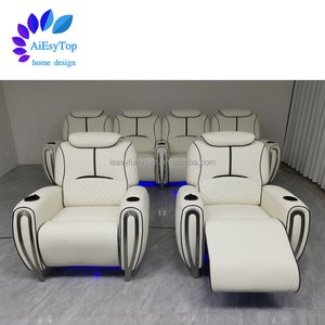 Sillón reclinable de cuero real de alta calidad para cine en casa, sofá de doble asiento, sillón reclinable de masaje eléctrico moderno personalizado, sofá individual - Product Image 4