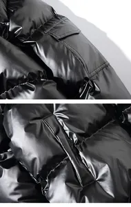 Veste polaire en tissu polyester personnalisé brillant de style tendance de qualité supérieure pour hommes personnaliser la conception de logo en gros - Product Image 3